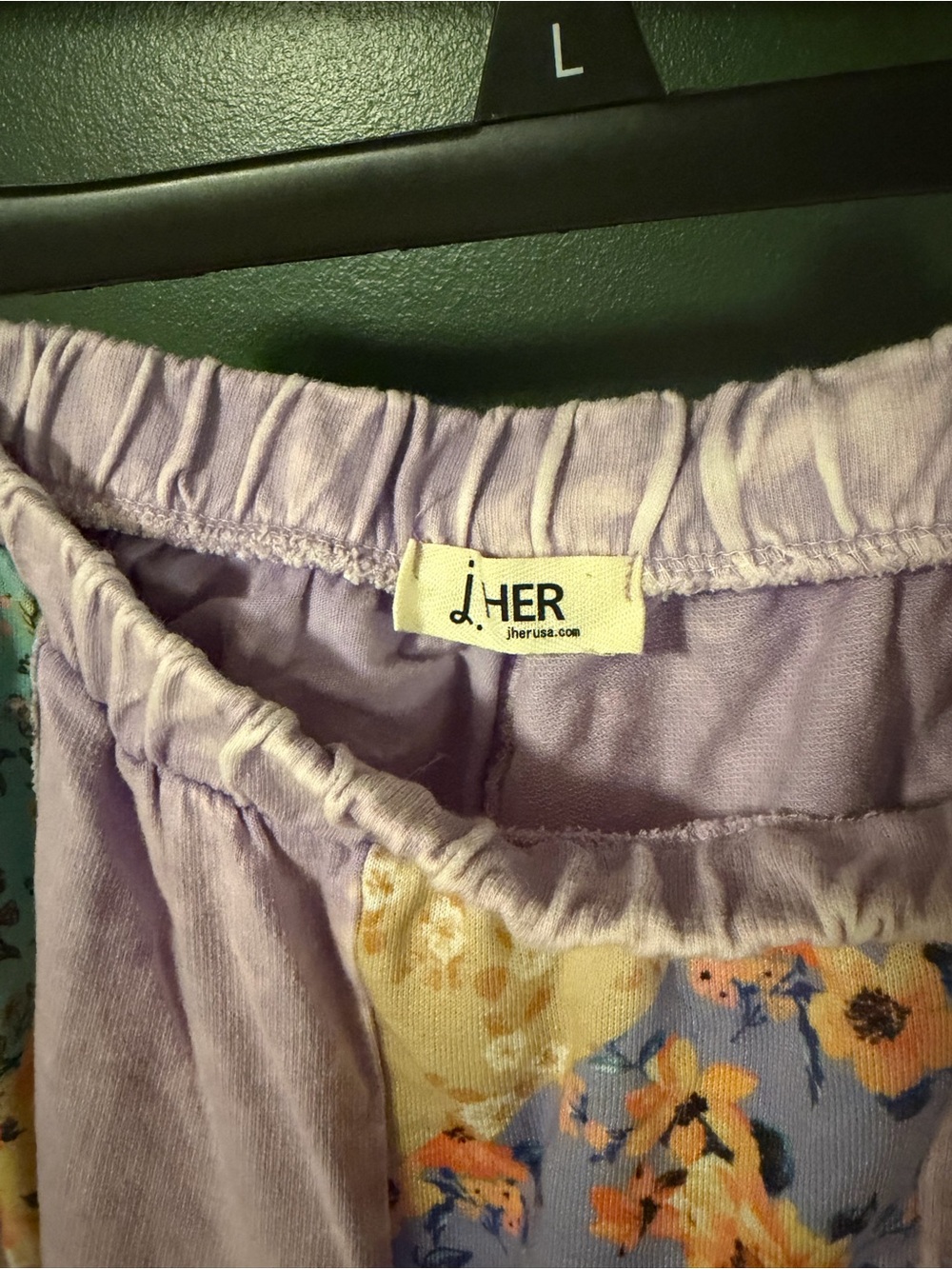Boho Lavender Patchwork Wide-Leg Pants - Picture 4 of 5